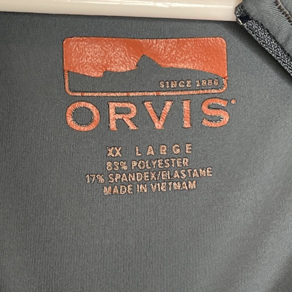 Orvis Dricast Quarter Zip Pullover Long Sleeve Shirt XX Large Gray/Green - Picture 6 of 7